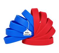LVNRIDS 50 pezzi Braccialetti in Silicone Blu/Rosso, 20.2 cm Riutilizzabile Braccialetti Elastici in Gomma per Uomo Donna, Bracciale Colorati per Feste, Eventi, Festival Musicali,Sport