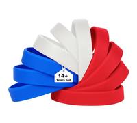 LVNRIDS 50 pezzi Braccialetti in Silicone Blu/rosso/bianco, 20.2 cm Riutilizzabile Braccialetti Elastici in Gomma per Uomo Donna, Bracciale Colorati per Feste, Eventi, Festival Musicali,Sport