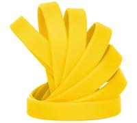 LVNRIDS 50 pezzi Braccialetti in Silicone Giallo, 18 cm Riutilizzabile Braccialetti Elastici in Gomma per Bambini e Ragazzi, Bracciale Colorati per Feste, Eventi, Festival Musicali,Sport