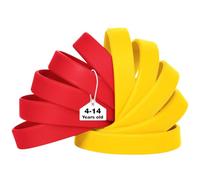 LVNRIDS 50 pezzi Braccialetti in Silicone Giallo/rosso, 18 cm Riutilizzabile Braccialetti Elastici in Gomma per Bambini, Bracciale Colorati per Feste, Eventi, Festival Musicali,Sport