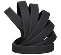 LVNRIDS 50 pezzi Braccialetti in Silicone Nero, 18 cm Riutilizzabile Braccialetti Elastici in Gomma per Bambini e Ragazzi, Bracciale Colorati per Feste, Eventi, Festival Musicali,Sport