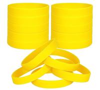 LVNRIDS 50 pezzi Braccialetti in silicone per bambini, braccialetti elastici in gomma per feste sportive Braccialetto Giallo