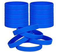 LVNRIDS 50 pezzi Braccialetti in silicone per bambini, braccialetti elastici in gomma per feste sportive Braccialetto Blu