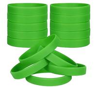 LVNRIDS 50 pezzi Braccialetti in silicone per bambini, braccialetti elastici in gomma per feste sportive Braccialetto Verde