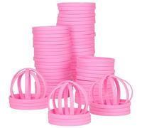 LVNRIDS 50 pezzi Braccialetti in silicone Rosa, 20.2 cm Lunghezza Braccialetti Elastici in Gomma per Adulti, Bracciale Colorati per Feste, Eventi, Festival Musicali, Sport