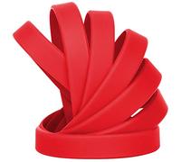 LVNRIDS 50 pezzi Braccialetti in Silicone Rosso, 18 cm Riutilizzabile Braccialetti Elastici in Gomma per Bambini e Ragazzi, Bracciale Colorati per Feste, Eventi, Festival Musicali,Sport