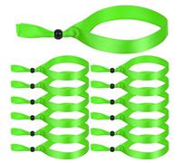 LVNRIDS Braccialetti Eventi in Tessuto Verde chiaro, 100 pezzi Braccialetto Eventi Riutilizzabile e Regolabile, Braccialetti Colorati per Eventi, Festival, Concerti e Feste