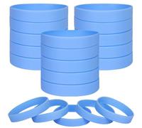 LVNRIDS Braccialetti in silicone 100 pezzi Azzurro, 20.2 cm Braccialetti Elastici in Gomma per Feste Eventi Sportive, Riutilizzabile Braccialetto Colorati per Uomo Donna