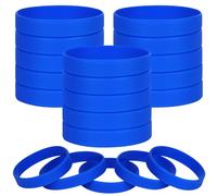 LVNRIDS Braccialetti in silicone 100 pezzi Blu, 20.2 cm Braccialetti Elastici in Gomma per Feste Eventi Sportive, Riutilizzabile Braccialetto Colorati per Uomo Donna