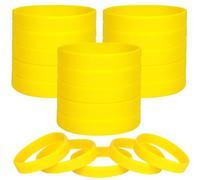 LVNRIDS Braccialetti in silicone 100 pezzi Giallo, 16 cm Braccialetti Elastici in Gomma per Bambini, Riutilizzabile Braccialetto Colorati per Feste, Compleanno, Scolastica