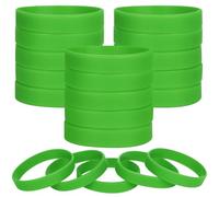 LVNRIDS Braccialetti in silicone 100 pezzi Verde, 20.2 cm Braccialetti Elastici in Gomma per Feste Eventi Sportive, Riutilizzabile Braccialetto Colorati per Uomo Donna