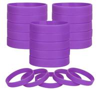LVNRIDS Braccialetti in silicone 100 pezzi Viola, 16 cm Braccialetti Elastici in Gomma per Bambini, Riutilizzabile Braccialetto Colorati per Feste, Compleanno, Scolastica