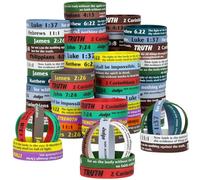 LVNRIDS Bracciali di silicone cristiani ispirati, braccialetti religiosi in gomma per uomini e donne regali della chiesa alla rinfusa