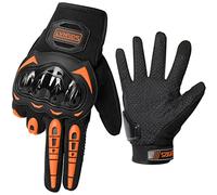 LVNRIDS Gants de Moto, Gants à Écran Tactile Plein Doigt pour hommes et femmes pour la Course de Moto, Escalade, Chasse, Motocross Arancione L