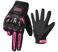 LVNRIDS Gants de Moto, Gants à Écran Tactile Plein Doigt pour hommes et femmes pour la Course de Moto, Escalade, Chasse, Motocross Rosa L