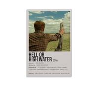 LVOAWAAMU Hell Or High Water Movie Role Minimalist Art - Stampa fotografica moderna per camera familiare, 50 x 75 cm