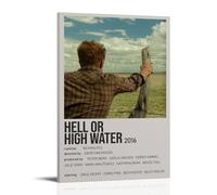 LVOAWAAMU Hell Or High Water Movie Role Minimalist Art - Stampa fotografica moderna per camera familiare, 50 x 75 cm