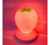 LVOERTUIG Luce notturna a forma di fragola, graziosa lampada a forma di fragola, luce notturna a LED, lampada da comodino che cambia colore, 3 modalità di tocco per compleanno, Natale