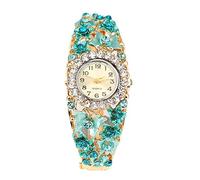 Lvpai Orologio da polso da donna con strass e farfalla, Blu, cinturino