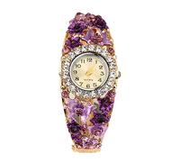 Lvpai Orologio da polso da donna con strass e farfalla, Viola, cinturino