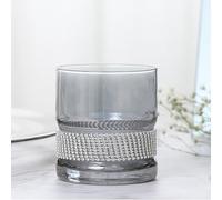 Lvpradior 2 Pack Unique Wine Glass, Stemless Wine Glasses with Crushed Diamond, Whiskey Glasses with Diamond Base, Hand made Cocktail Cups for Wine Tasting, Wine Accessories (300ML)