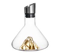 Lvpradior Set decanter per vino con filtro aeratore, 1,5 l, per vino rosso carafe, senza piombo, accessori per il vino a mano, Iceberg Design Crystal Clear Wine Aerator (oro)