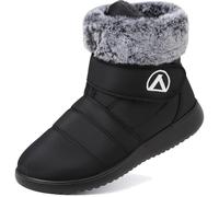 Lvptsh Stivali da Neve Donna Uomo Impermeabili Stivaletti Invernali Foderata Pelliccia Caldo Outdoor Antiscivolo Leggeri,Black,EU43