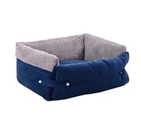 LvRao Letto per Animali Domestici Allungabile Casette per Cani Gatti Morbide Rettangolare Pet Casa Cuccia (Blu Grigio, 56 * 37 * 19CM)