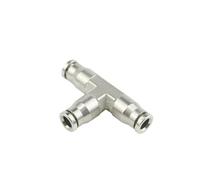 LVSELINGI 3 Pezzi 1/4" Slip Lock connettore Unione Raccordo a T Dritto a Gomito connettori 6,35 mm irrigazione Giardino raccordi ugello(3pcs T Connector)