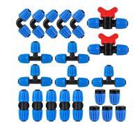 LVSELINGI 5 Pezzi 1/2" Connettore di bloccaggio for Tubo Flessibile Raccordi for irrigazione a Goccia da 16 mm Dritto con Attacco for 4/7 Divisore(4492)