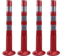 LVSEWOA Bolardos de estacionamiento con anillos reflectantes, conos de tráfico fijos de caucho blando, barreras de estacionamiento con postes.