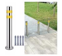 LVSEWOA Bolardos perimetrales de Acero inoxidable para estacionamiento en entradas de vehículos, para seguridad Industrial, paquete de 4, 60 cm/23 pulgadas