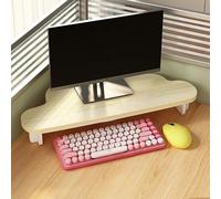 LVSEWOA Eckmonitorständer, Computermonitorhalter, Weiß Natur, Büro- und Heim-Eckorganizer, Aufbewahrungsregal mit Beinen, platzsparender ECK-Lift-Ständer mit stabiler Paneelkonstruktion (Natur)