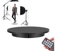 LVSEWOA Espositore Girevole con Telecomando, Piattaforma Girevole elettrica per Fotografia di Prodotti, capacità 220 libbre, Piattaforma Girevole motorizzata a 360 Gradi (Nero 42 cm)