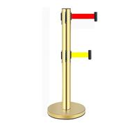 LVSEWOA Juego de postes de Control de multitudes, barreras retráctiles con cinturón para seguridad en exteriores, bolardos de aislamiento con Base, paquete de 2.