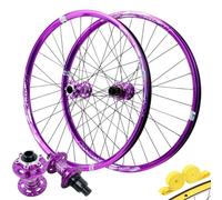 LVSEWOA Paire Roues de Vélo avec Frein À Disque,Axe Traversant 26 27,5 29 Pouces Roues VTT en Alliage D'aluminium Avant 2 Arrière 4 Roulements for Cassette 8-12S Wheelset(Purple-XD,26inch)
