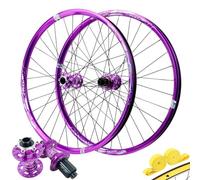 LVSEWOA Paire Roues de Vélo avec Frein À Disque,Axe Traversant 26 27,5 29 Pouces Roues VTT en Alliage D'aluminium Avant 2 Arrière 4 Roulements for Cassette 8-12S Wheelset(Purple-HG,27.5inch)