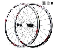 LVSEWOA Paire Roues Vélo Route 700C Alliage D'aluminium Double Paroi Jantes 20/24 Trous Avant 2 Arrière 4 Roulements C/V-Freins QR-100/130mm Cyclisme Roues pour 7-12 Vitesses Cassette