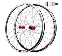 LVSEWOA Paire Roues Vélo Route 700C Alliage D'aluminium Double Paroi Jantes 20/24 Trous Avant 2 Arrière 4 Roulements C/V-Freins QR-100/130mm Cyclisme Roues pour 7-12 Vitesses Cassette