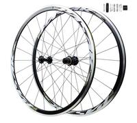 LVSEWOA Paire Roues Vélo Route 700C Alliage D'aluminium Double Paroi Jantes 20/24 Trous Avant 2 Arrière 4 Roulements C/V-Freins QR-100/130mm Cyclisme Roues pour 7-12 Vitesses Cassette