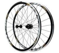 LVSEWOA Paire Vélo Route 700C Roues 30mm Profondeur Alliage D'aluminium Jantes 20/24 Trous Avant 2 Arrière 4 Roulements Moyeux Dégagement Rapide 100/130mm Freins C/V pour 8 À 12 Vitesses
