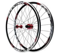 LVSEWOA Paire Vélo Route 700C Roues 30mm Profondeur Alliage D'aluminium Jantes 20/24 Trous Avant 2 Arrière 4 Roulements Moyeux Dégagement Rapide 100/130mm Freins C/V pour 8 À 12 Vitesses