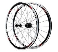 LVSEWOA Paire Vélo Route 700C Roues 30mm Profondeur Alliage D'aluminium Jantes 20/24 Trous Avant 2 Arrière 4 Roulements Moyeux Dégagement Rapide 100/130mm Freins C/V pour 8 À 12 Vitesses