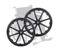 LVSEWOA Roues Arrière 24 Pouces pour Fauteuil Roulant Manuel, Roues de Remplacement Noires, Pneu Solide Non Pneumatiques, 1 Paire