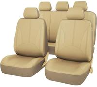 LVTFCO Auto Pelle Set Coprisedili per Fiat Grande Punto 2006-2012, Impermeabile Antiscivolo Fodere Sedili Auto Pelle su Misura Copri-Sedile Anteriori Posteriori Accessori, Beige