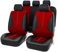 LVTFCO Auto Pelle Set Coprisedili per Fiat Panda 2004-2012, Impermeabile Antiscivolo Fodere Sedili Auto Pelle su Misura Copri-Sedile Anteriori Posteriori Accessori, Black Red