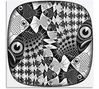 LVTFCO M.C. Escher Illusion Poster And Prints《Pesci E Squame》Wall Art M.C. Escher Dipinto su Tela per la Decorazione della Parete di casa Immagine 60x60cm Senza Cornice