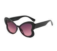 LVTFCO Occhiali da sole a farfalla colorati alla moda Occhiali da sole alla moda color caramella per donna Occhiali da sole sfumati alla moda primavera estate UV400,Nero