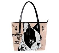 LVTISEE Borsa a tracolla da donna con ritratto di bulldog francese, borsa a tracolla in pelle PU per lavoro, viaggi