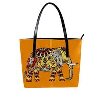 LVTISEE Borsa a tracolla da donna decorata con elefante indiano, in pelle PU, borsa a tracolla per lavoro, viaggio